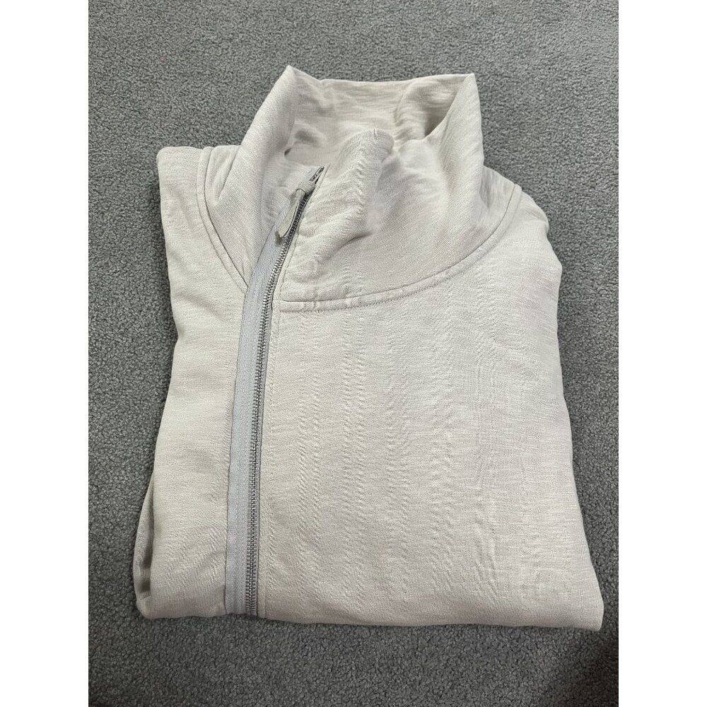 All Saints Off-White Zip Up Sweater